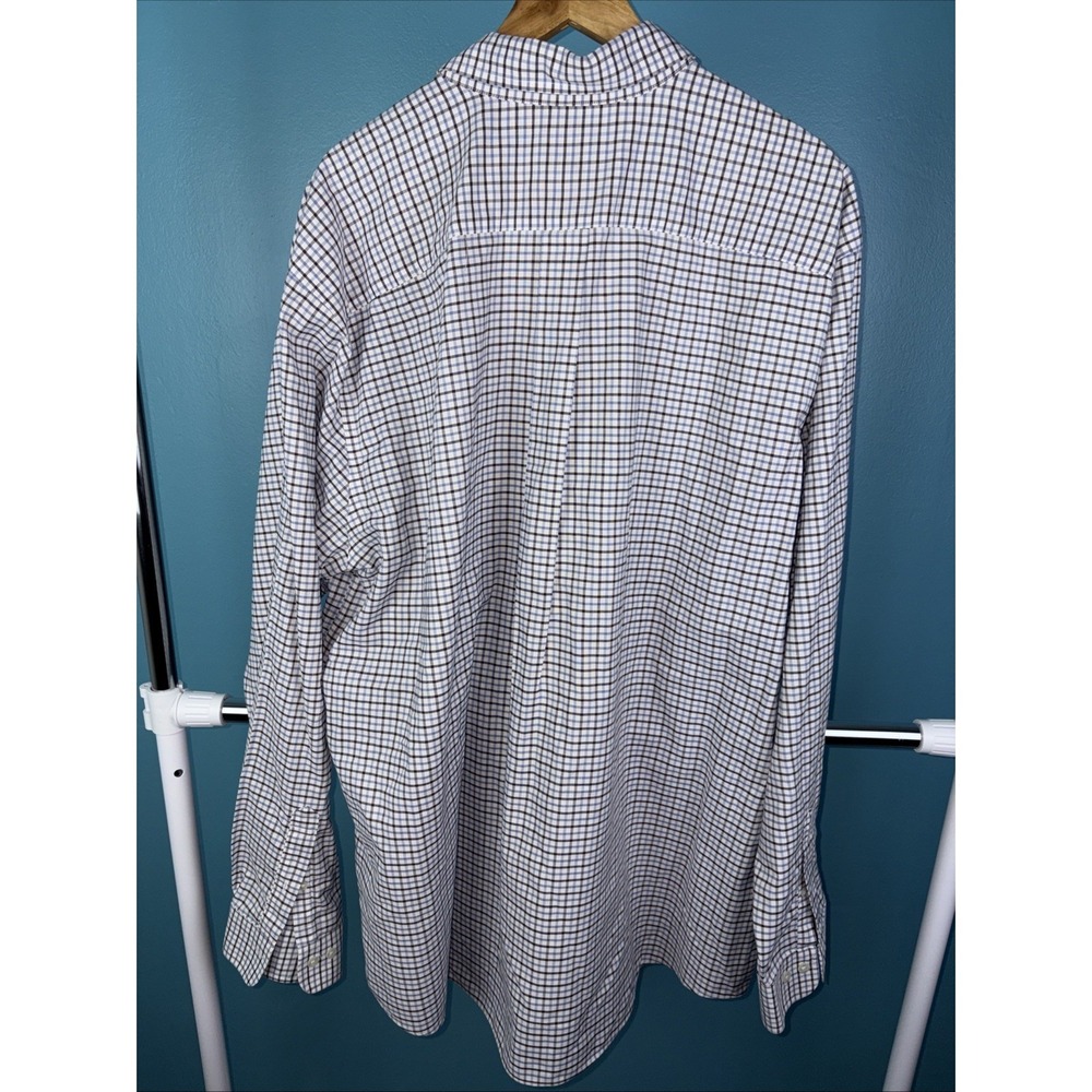Brooks Brothers Shirt Mens 2XLT Tall Blue Gingham Plaid  Oxford Old Money - Picture 5 of 7